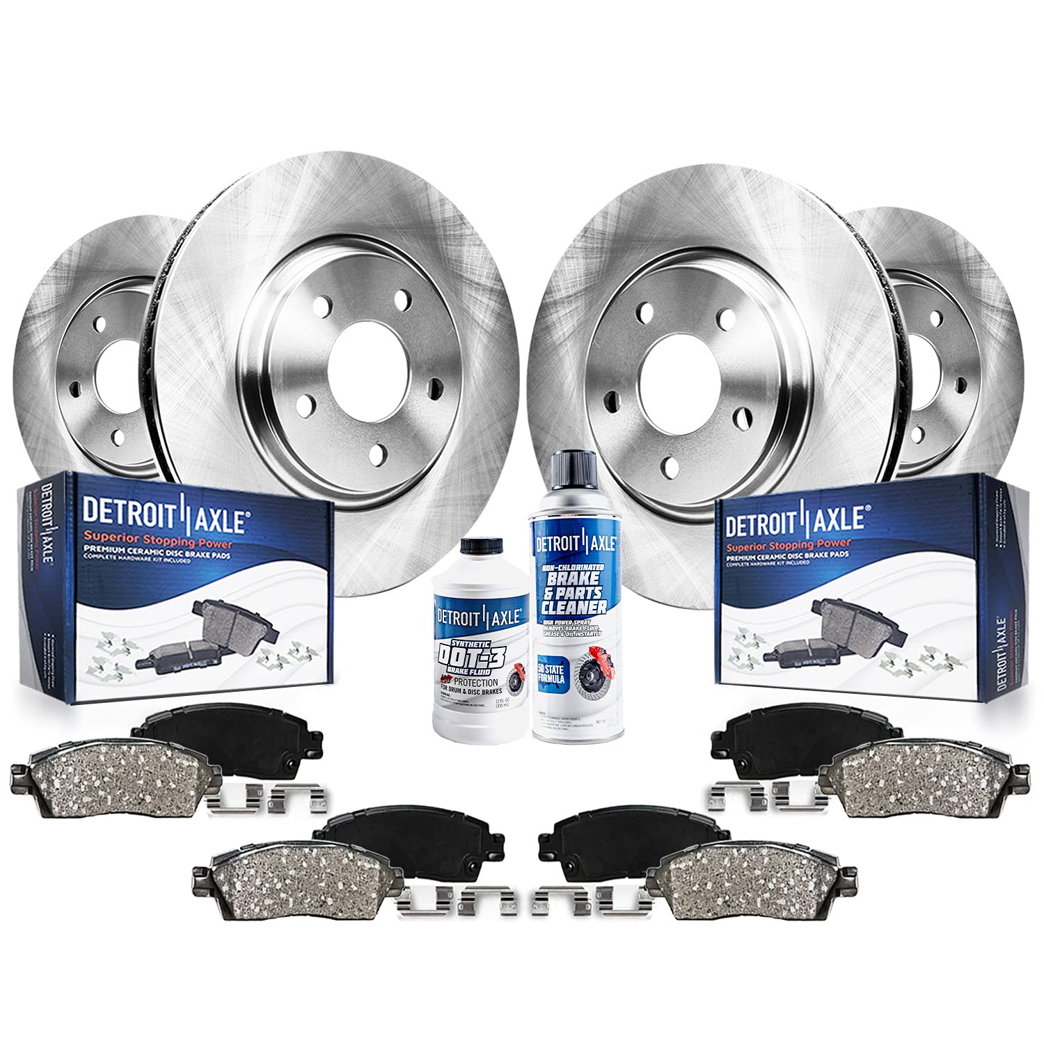 Detroit Axle - Brake Kit for Chrysler 300 Dodge Challenger Charger Magnum, Disc Brakes Rotors Ceramic Brake Pads Replacement: 14